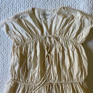 TOVE Beige Ruched Top